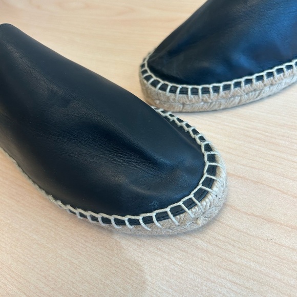 Vince size 6 NWT (no box bottom stickers still affixed)Black leather Espadrilles - Picture 5 of 15